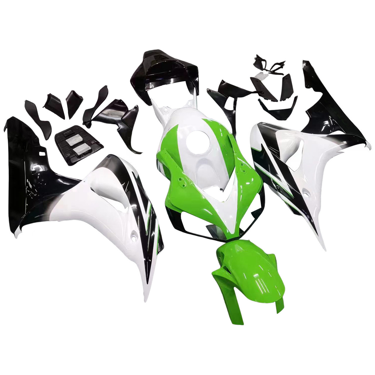 Amotopart Fairings Honda CBR 1000 RR White Green Black CBR Honda Racing (2006-2007)