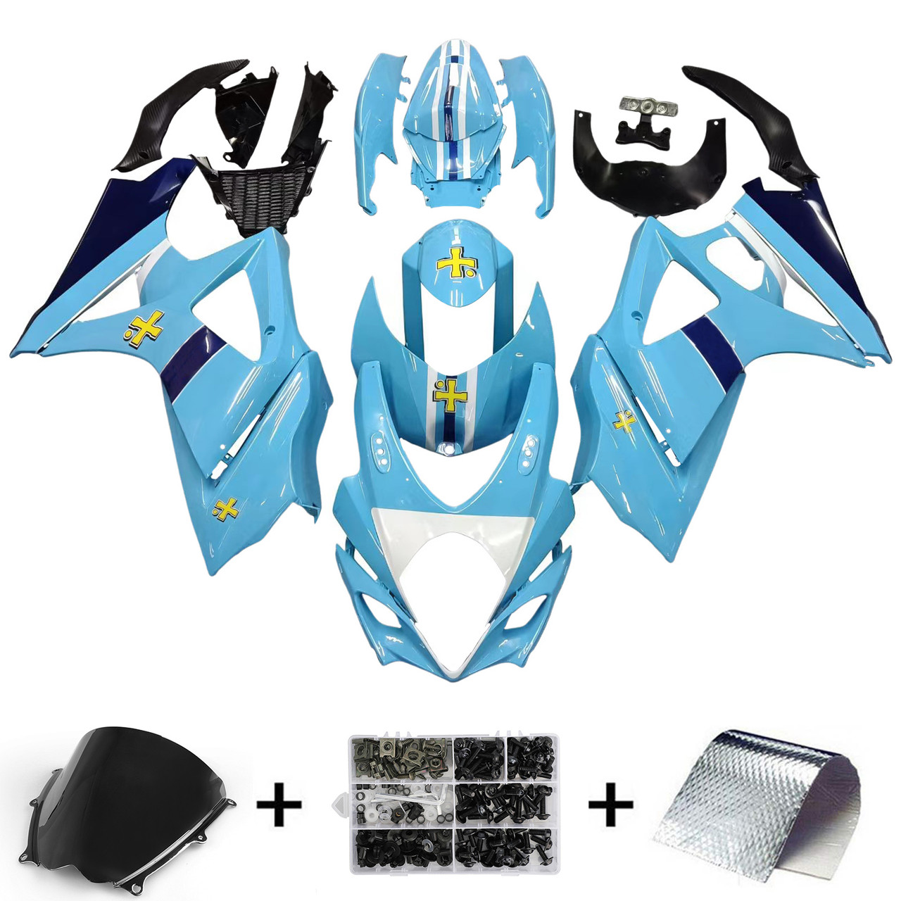 Amotopart Fairings Suzuki GSXR 1000 Blue Rizla  Racing  (2007-2008)