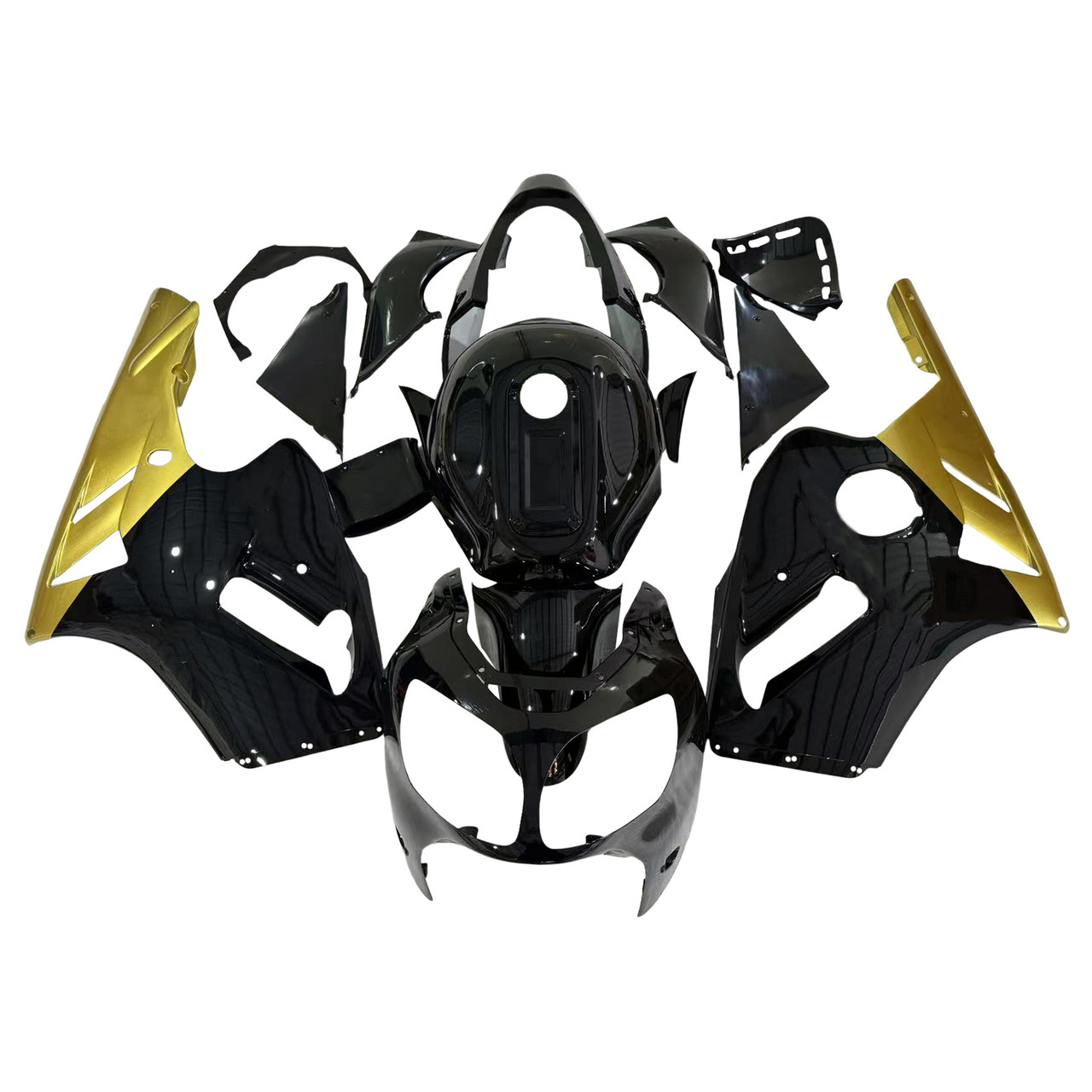 Amotopart Fairings Kawasaki ZX12R Black & Gold ZX12R Racing (2000-2001)
