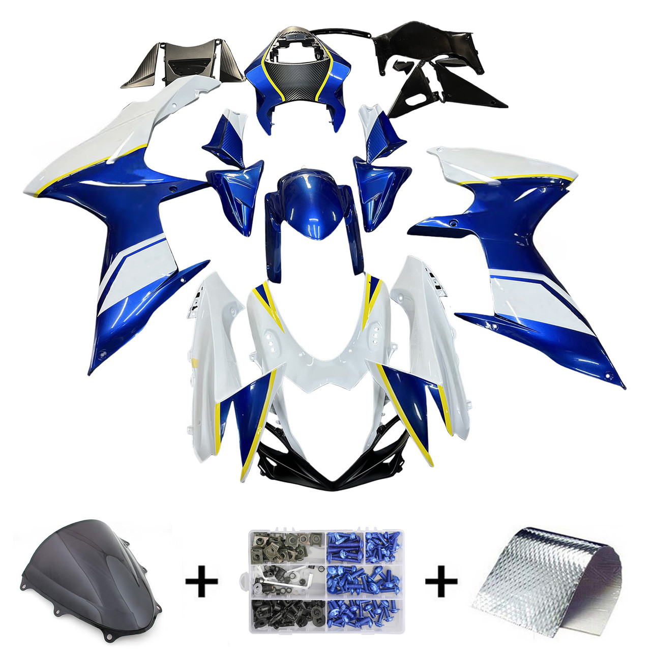Amotopart Fairings Plastics Suzuki GSXR600 GSXR750 K11 Blue White Dunlop Racing (2011-2022)