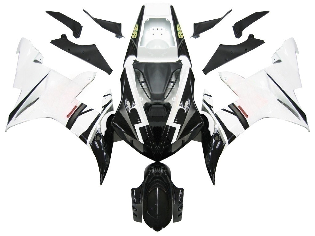 Fairings Yamaha YZF-R1 Black White No.46 FIAT Racing (2002-2003)
