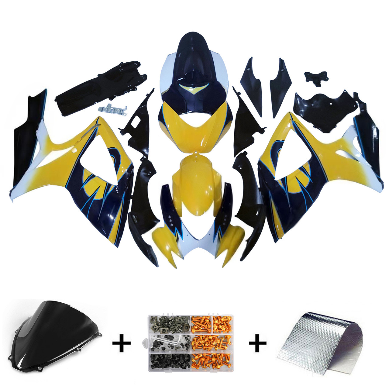 Amotopart Fairings Suzuki GSXR 600 750 Yellow Blue Corona GSXR Racing  (2006-2007)