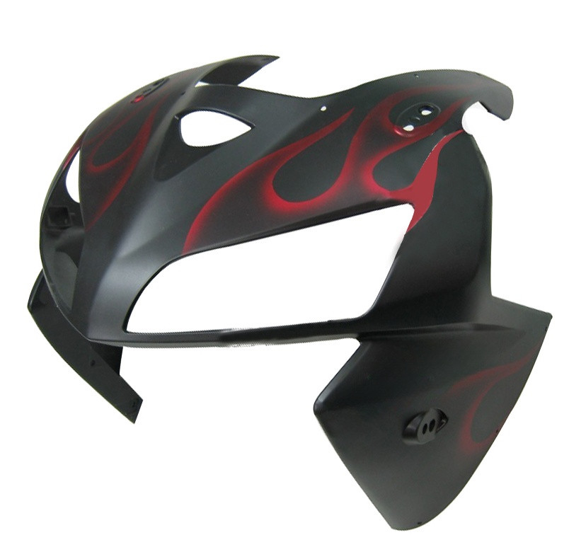 Amotopart Fairings Honda CBR 600 RR Matte Black & Red Flame Racing (2005-2006)