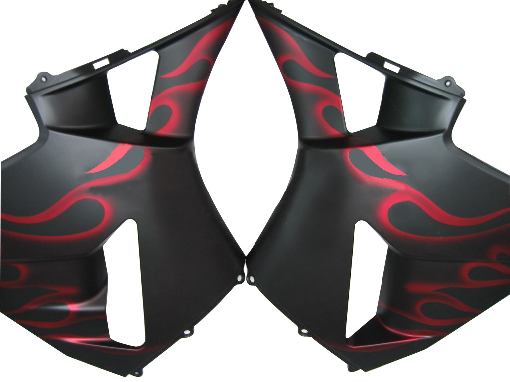 Amotopart Fairings Honda CBR 600 RR Matte Black & Red Flame Racing (2005-2006)