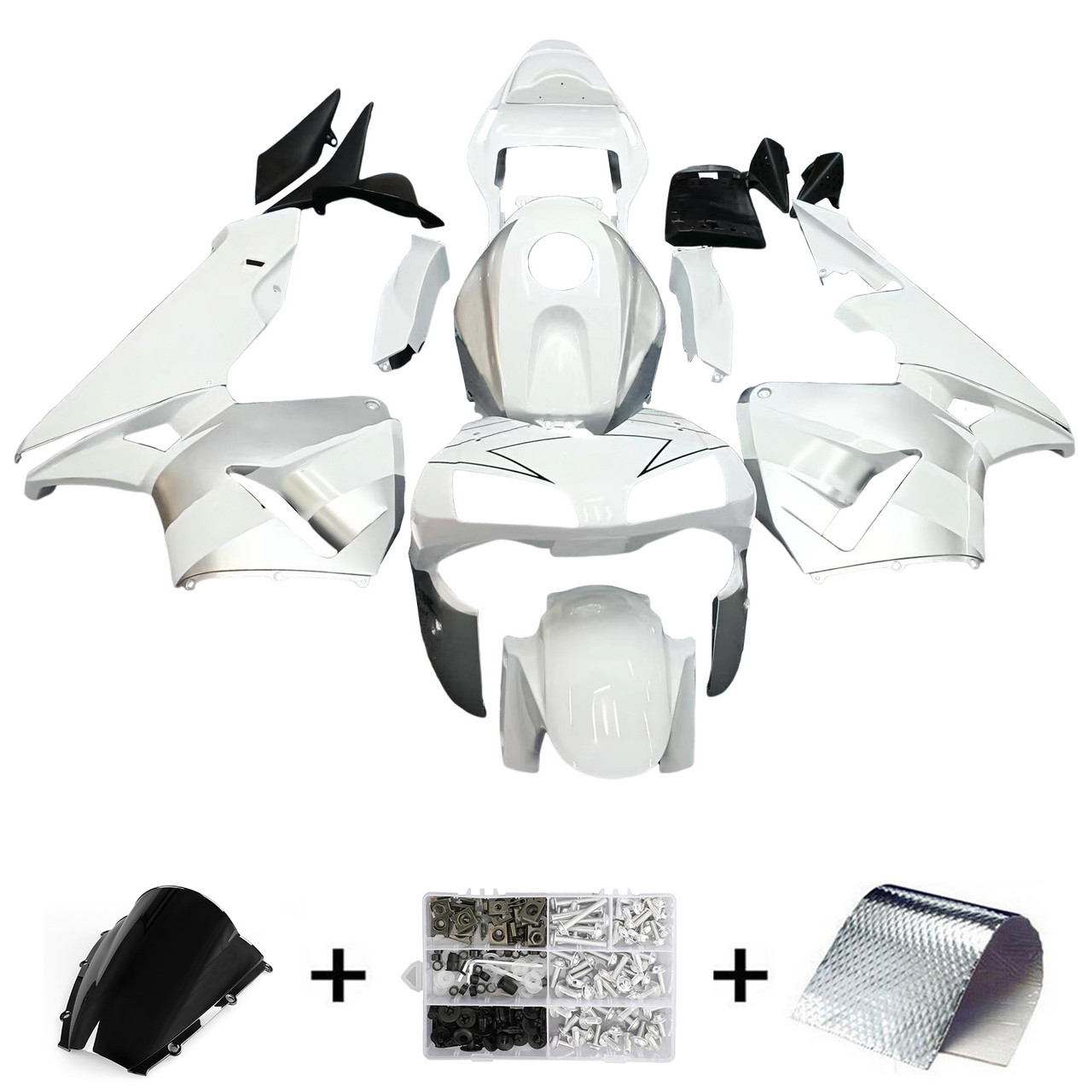 Amotopart Fairings Honda CBR 600 RR White & Silver Repsol Racing (2003-2004)