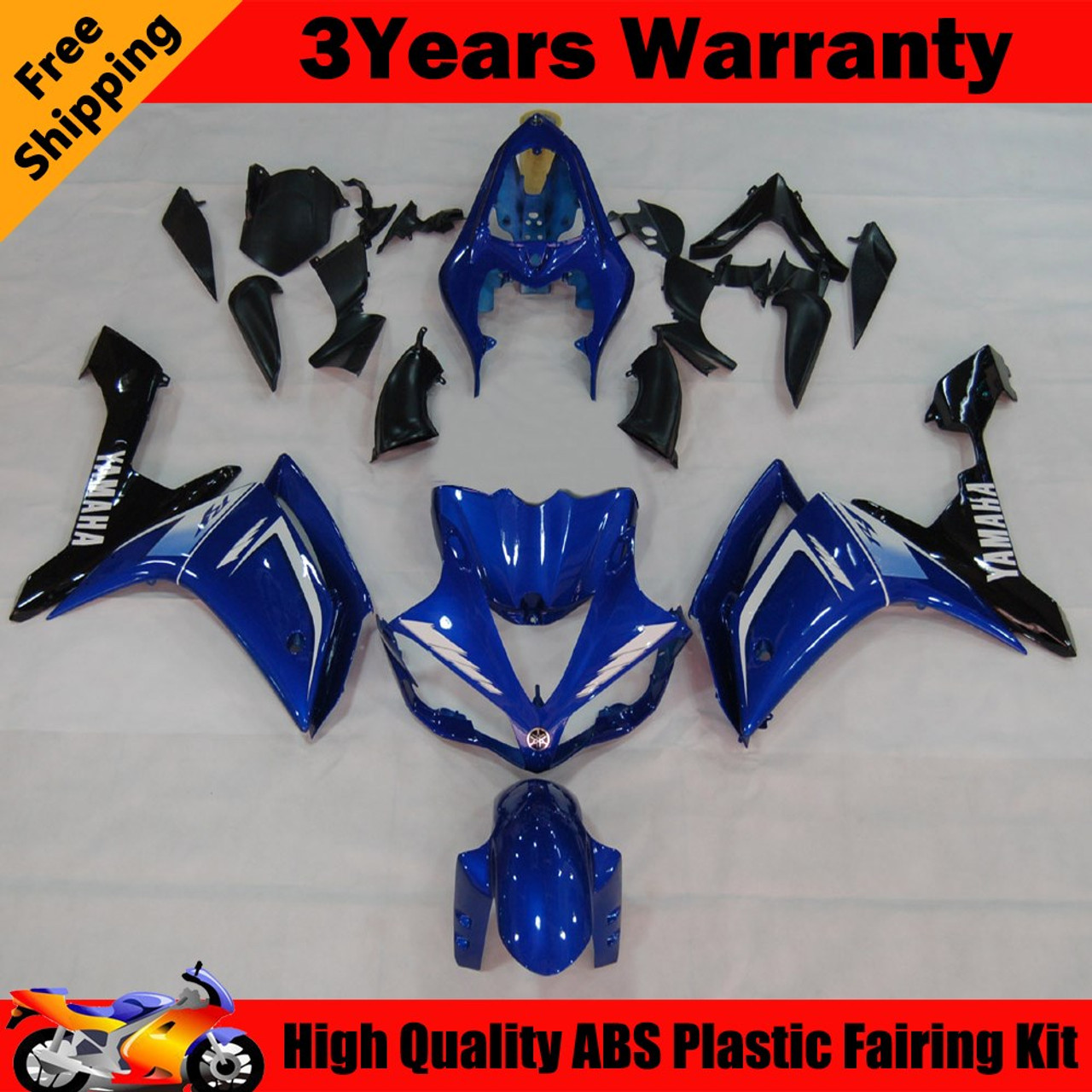 Fairings Yamaha YZF-R1 Blue Black R1 Racing (2007-2008)