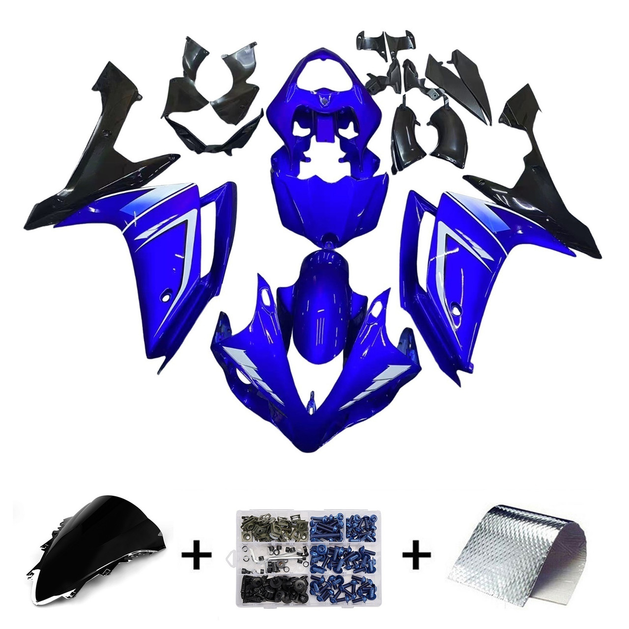 Amotopart Fairings Yamaha YZF-R1 Blue Black R1 Racing (2007-2008)