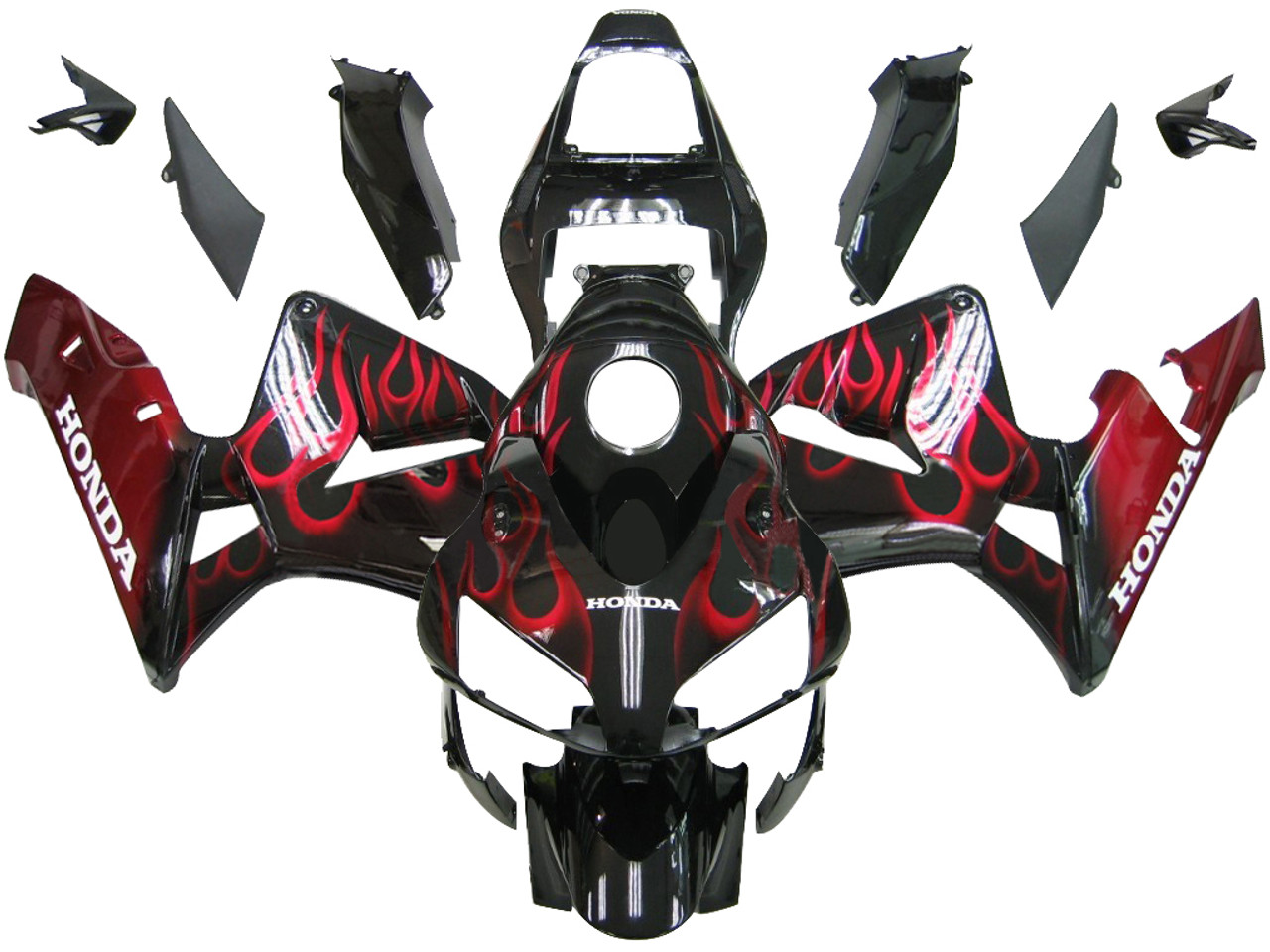 Fairings Honda CBR 600 RR Black & Red Flame Racing (2003-2004)