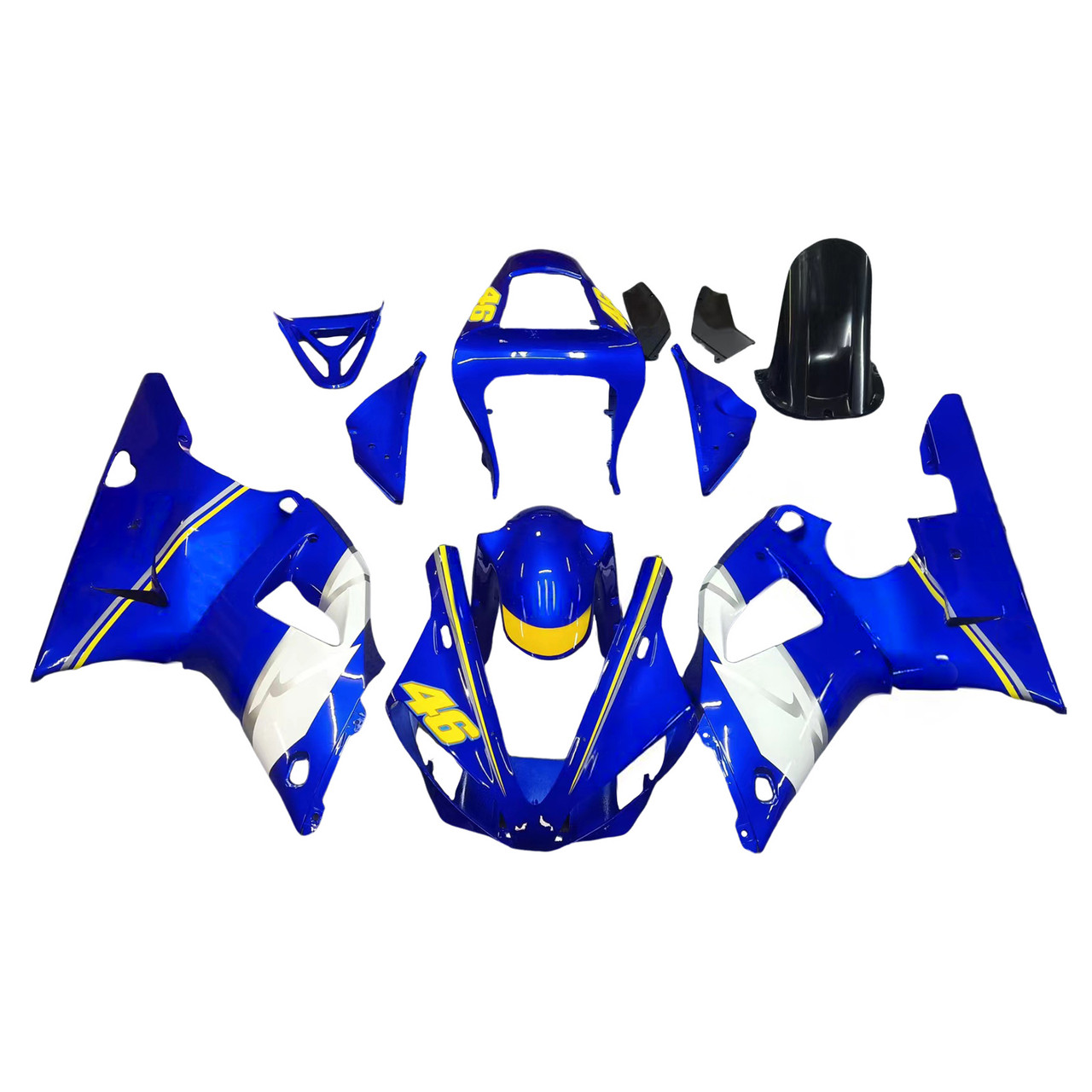 Amotopart Fairings Yamaha YZF-R1 Blue White No.46 R1 Racing (2000-2001)