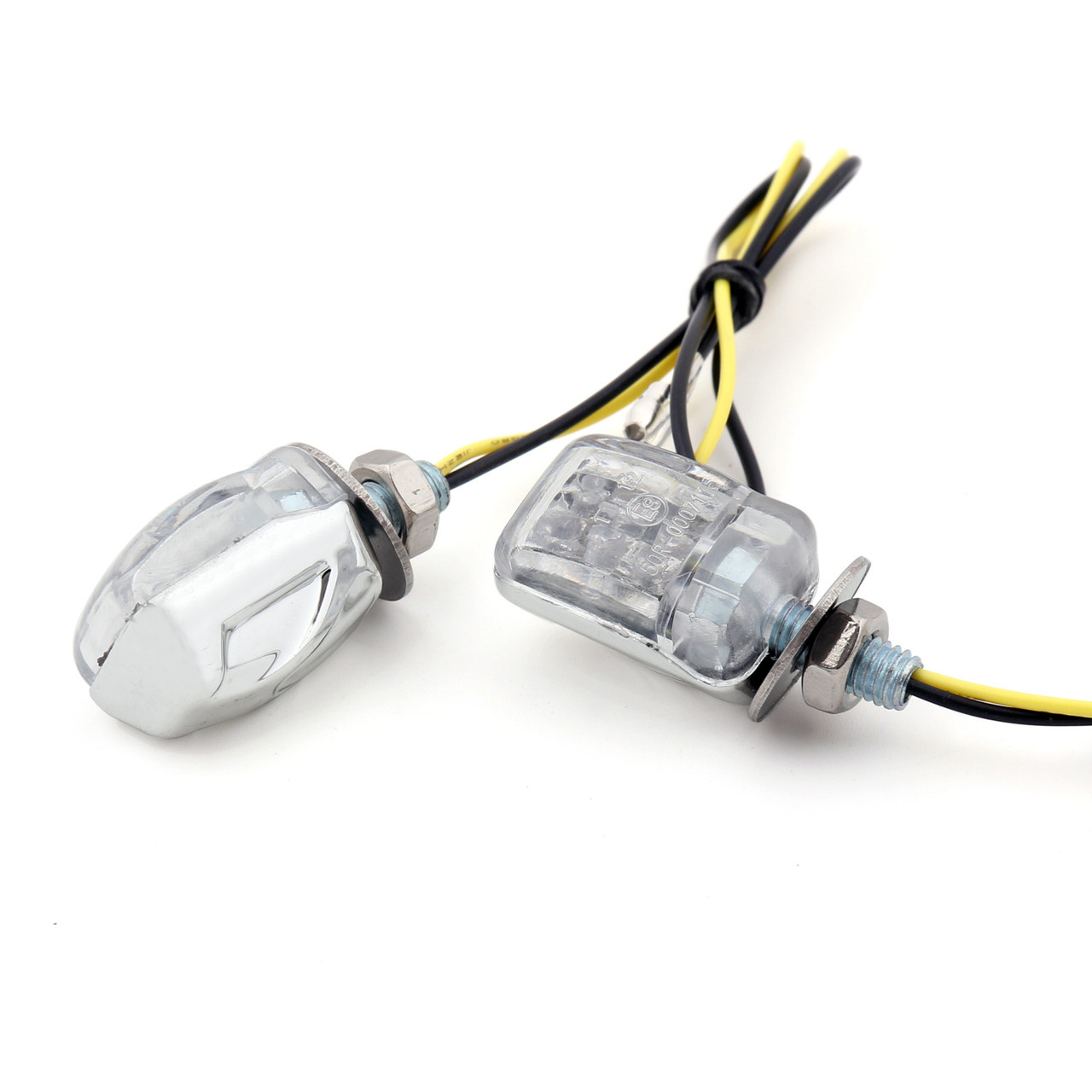LED Micro Mini Small Indicators Turn Signals Universal 6mm Mount, Chrome