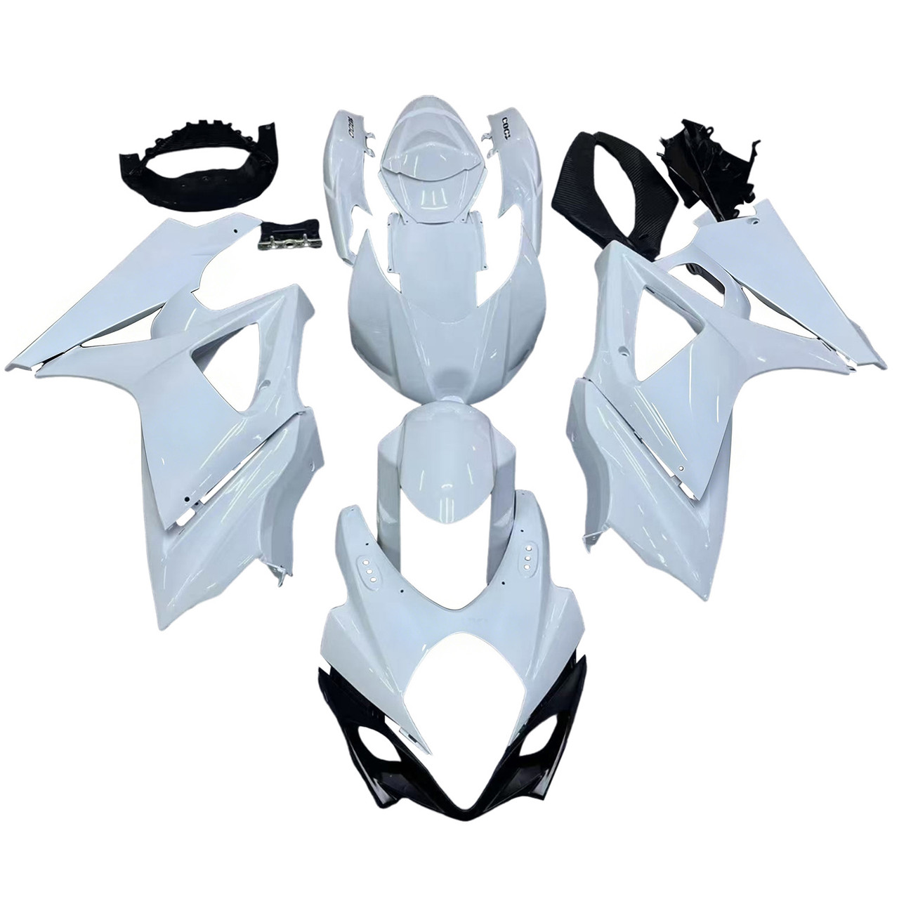 Amotopart Fairings Suzuki GSXR 1000 White GSXR Racing  (2007-2008)