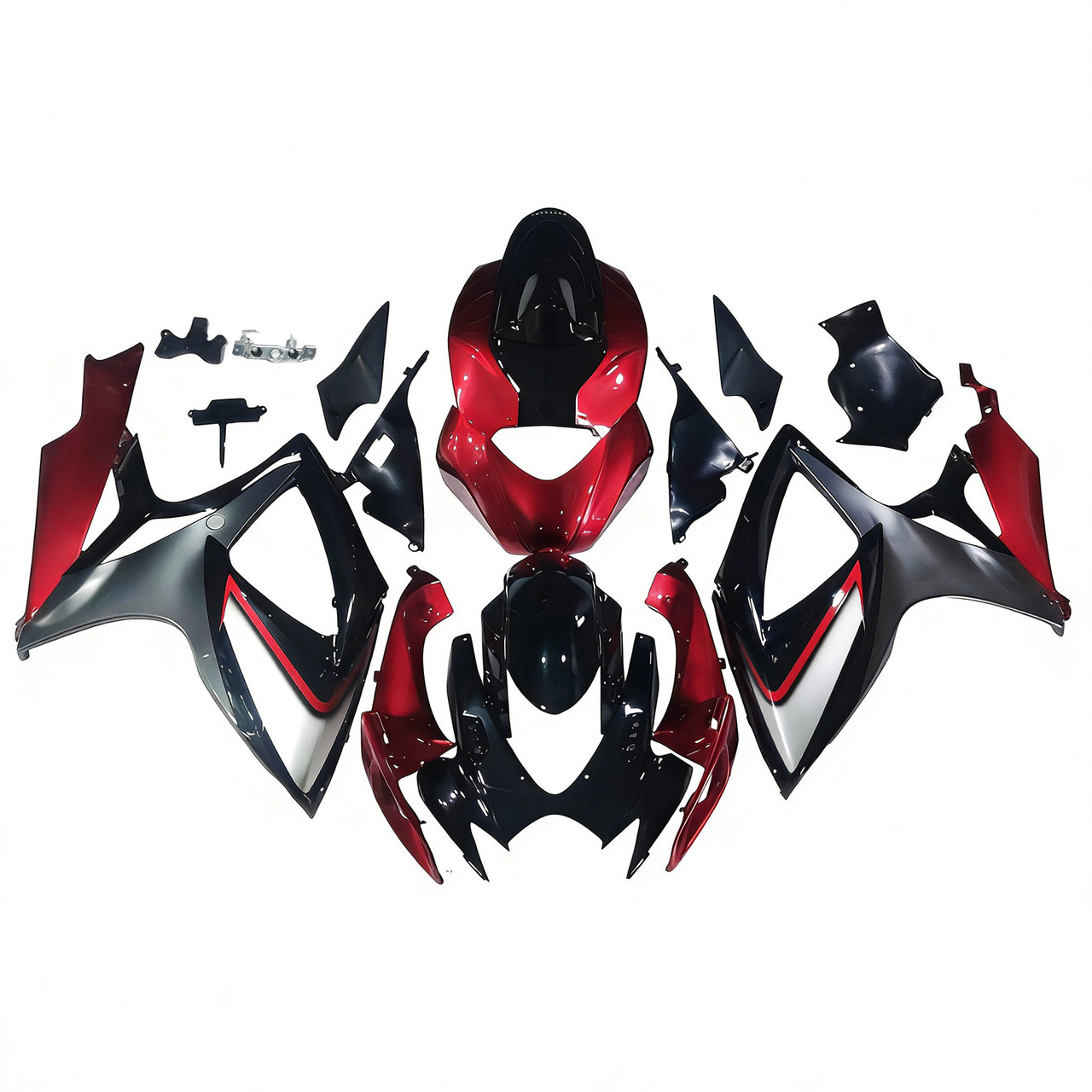 Amotopart Fairings Suzuki GSXR 600 750 Red Silver Black GSXR Racing  (2006-2007)