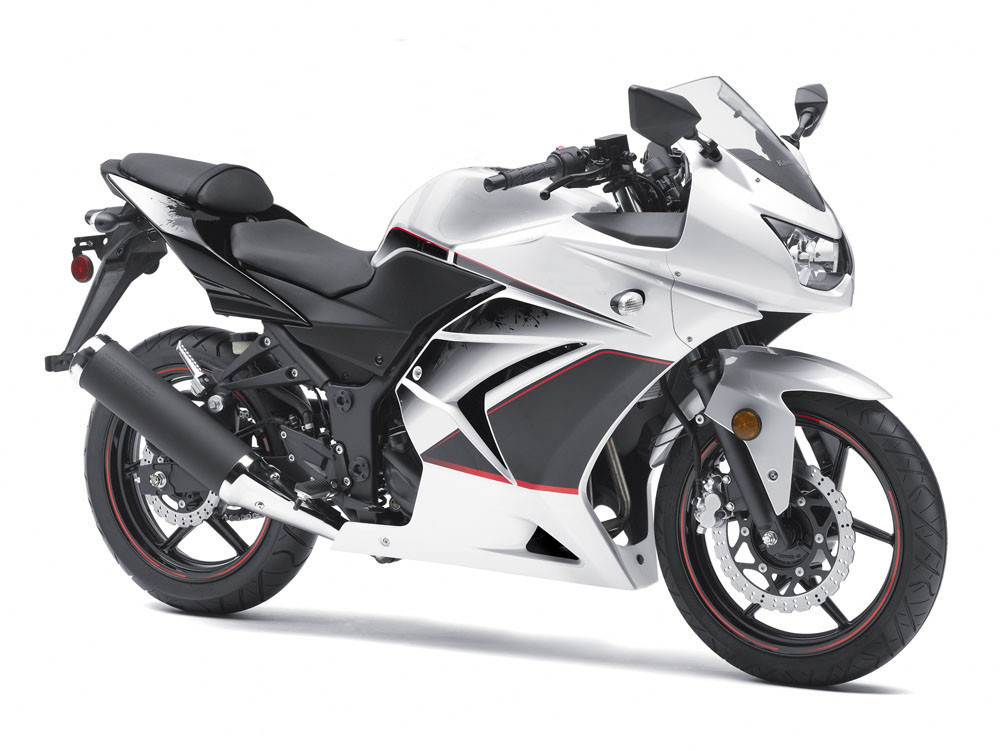 Amotopart Fairings Kawasaki ZX250R EX250 White Black Ninja ZX250 Racing (2008-2012)