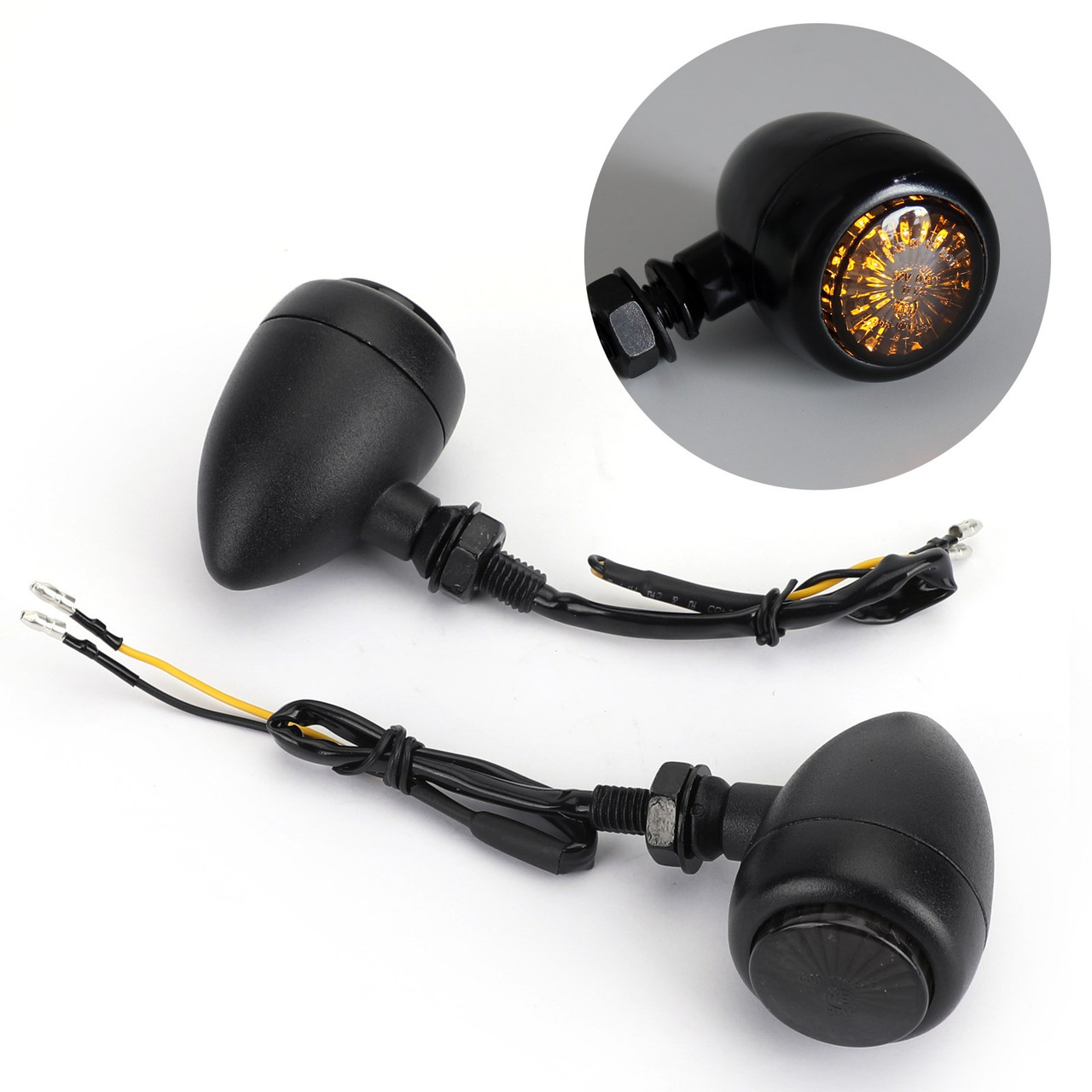 Bullet LED Turn Signals Indicators universal Custom, Matt Black Mad