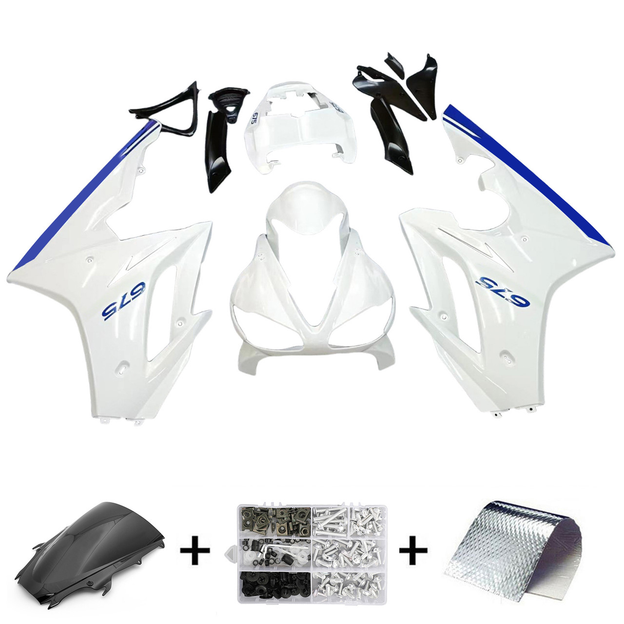Amotopart Fairings Triumph Daytona 675 White Blue Daytona Racing (2009-2012)