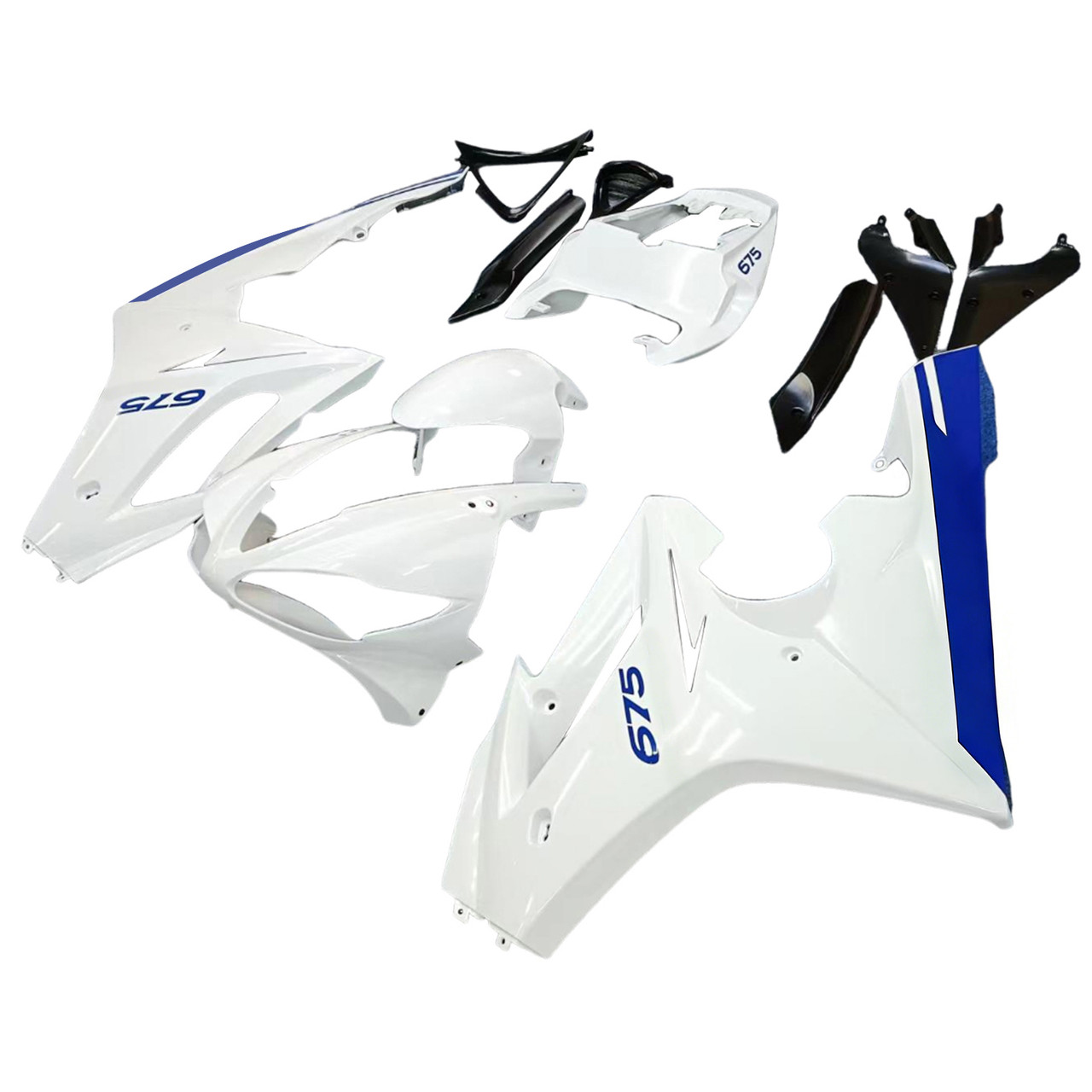 Amotopart Fairings Triumph Daytona 675 White Blue Daytona Racing (2009-2012)