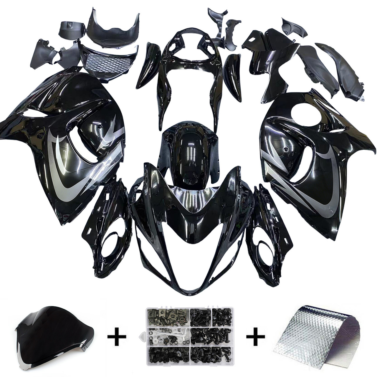 Amotopart Fairings Suzuki GSX 1300 Hayabusa All Black Hayabusa Racing  (2008-2020)