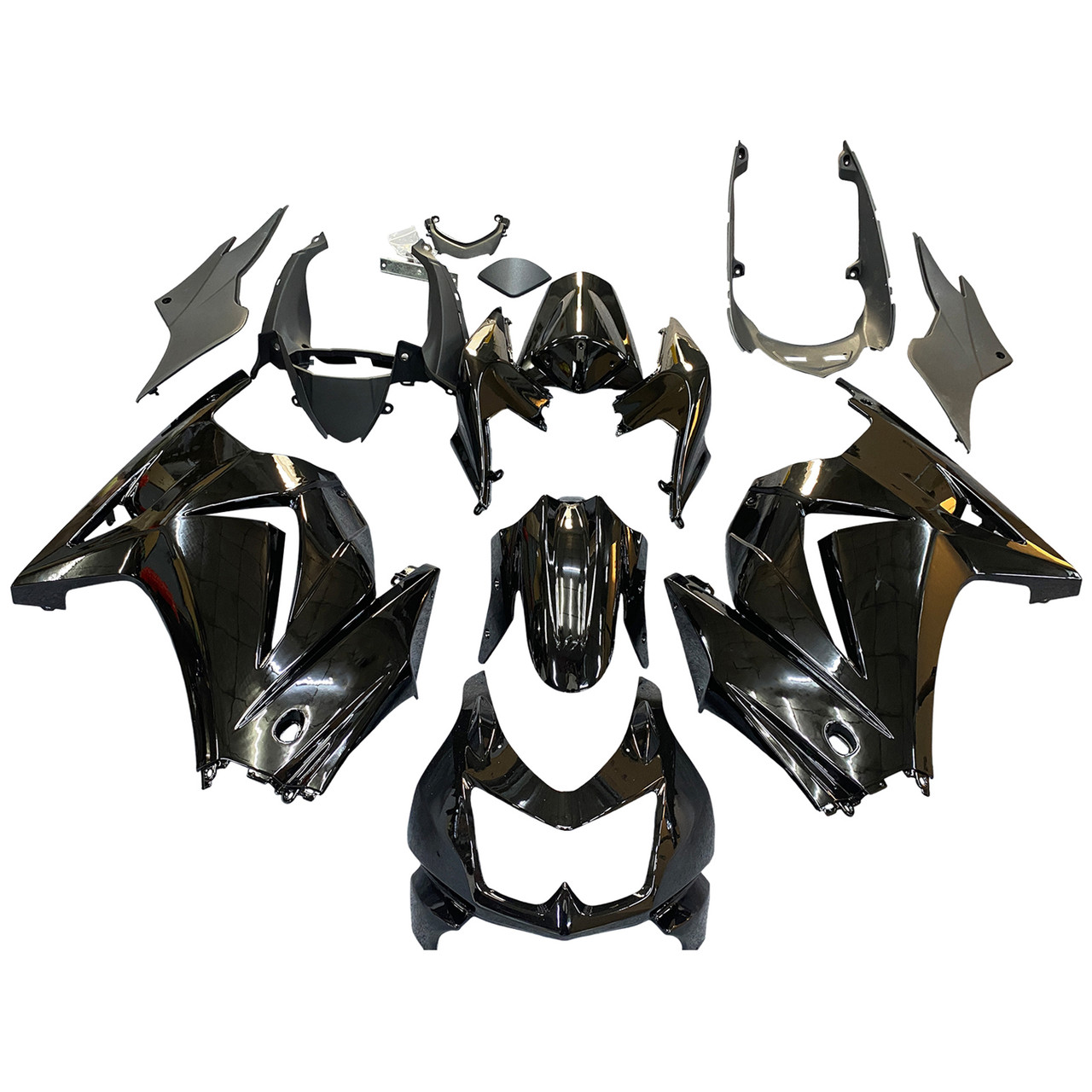 Amotopart Fairings Kawasaki ZX250R EX250 Black Ninja ZX250 Racing (2008-2012)