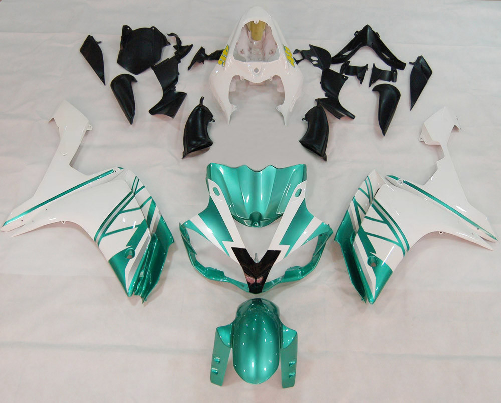 Amotopart Fairings Yamaha YZF-R1 Green Emerald White FIAT Racing (2007-2008)