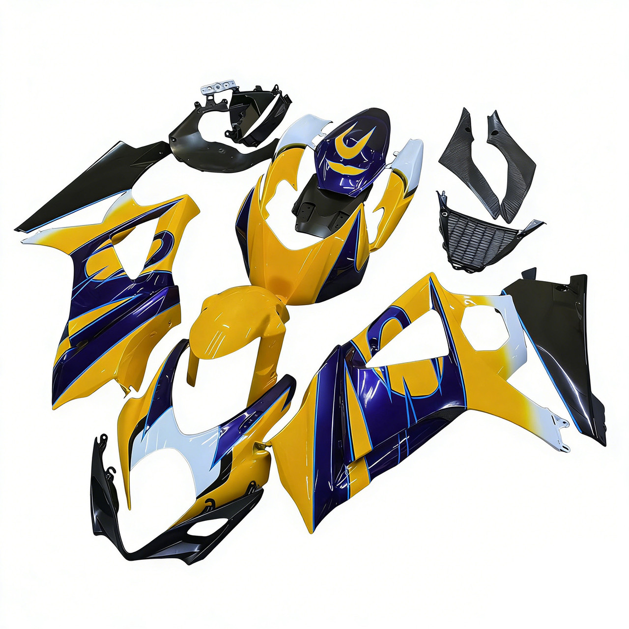 Amotopart Fairings Suzuki GSXR 1000 Yellow Blue Alstare Corona  Racing (2007-2008)