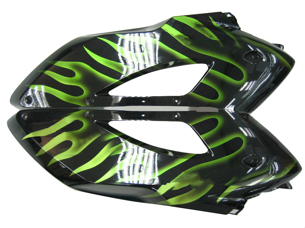 Amotopart Fairings Honda CBR 1000 RR Black & Green Flame Racing (2004-2005)