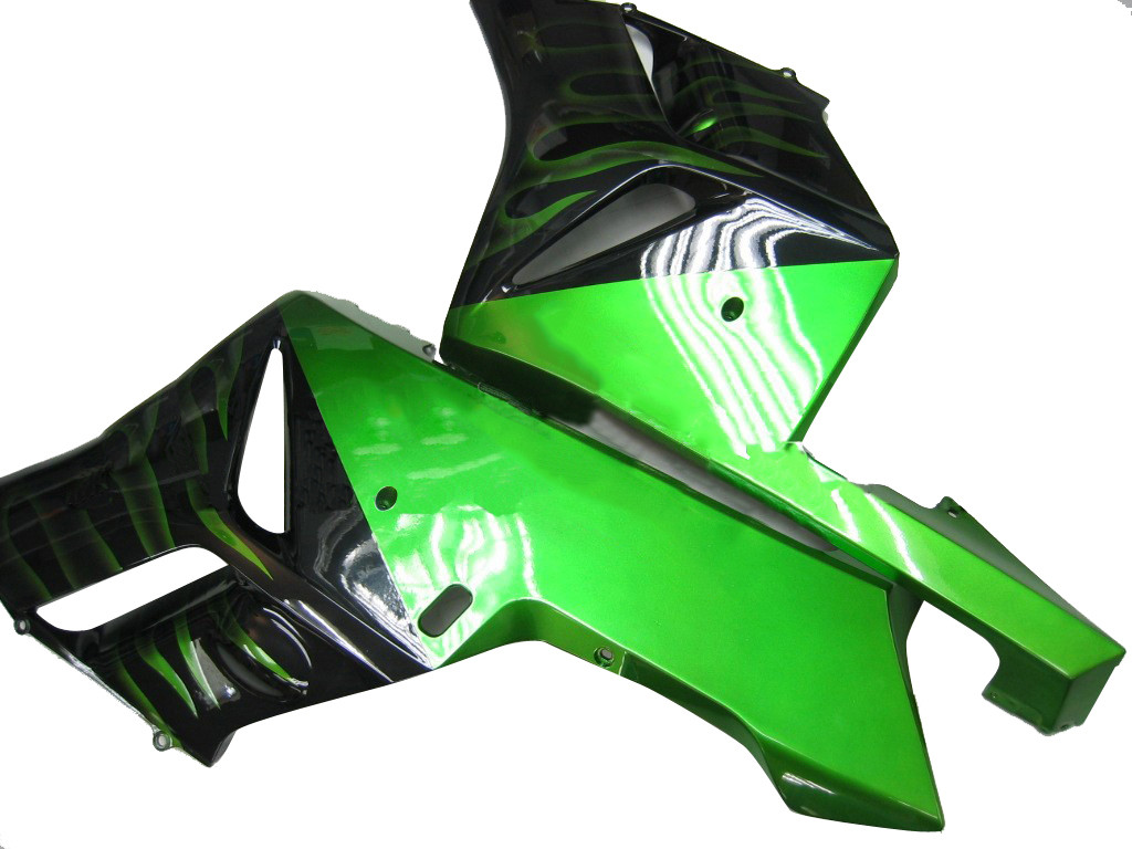 Amotopart Fairings Honda CBR 1000 RR Black & Green Flame Racing (2004-2005)