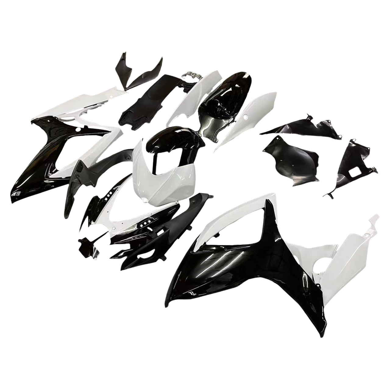 Amotopart Fairings Suzuki GSXR 600 750 Black & White GSXR Racing  (2006-2007)