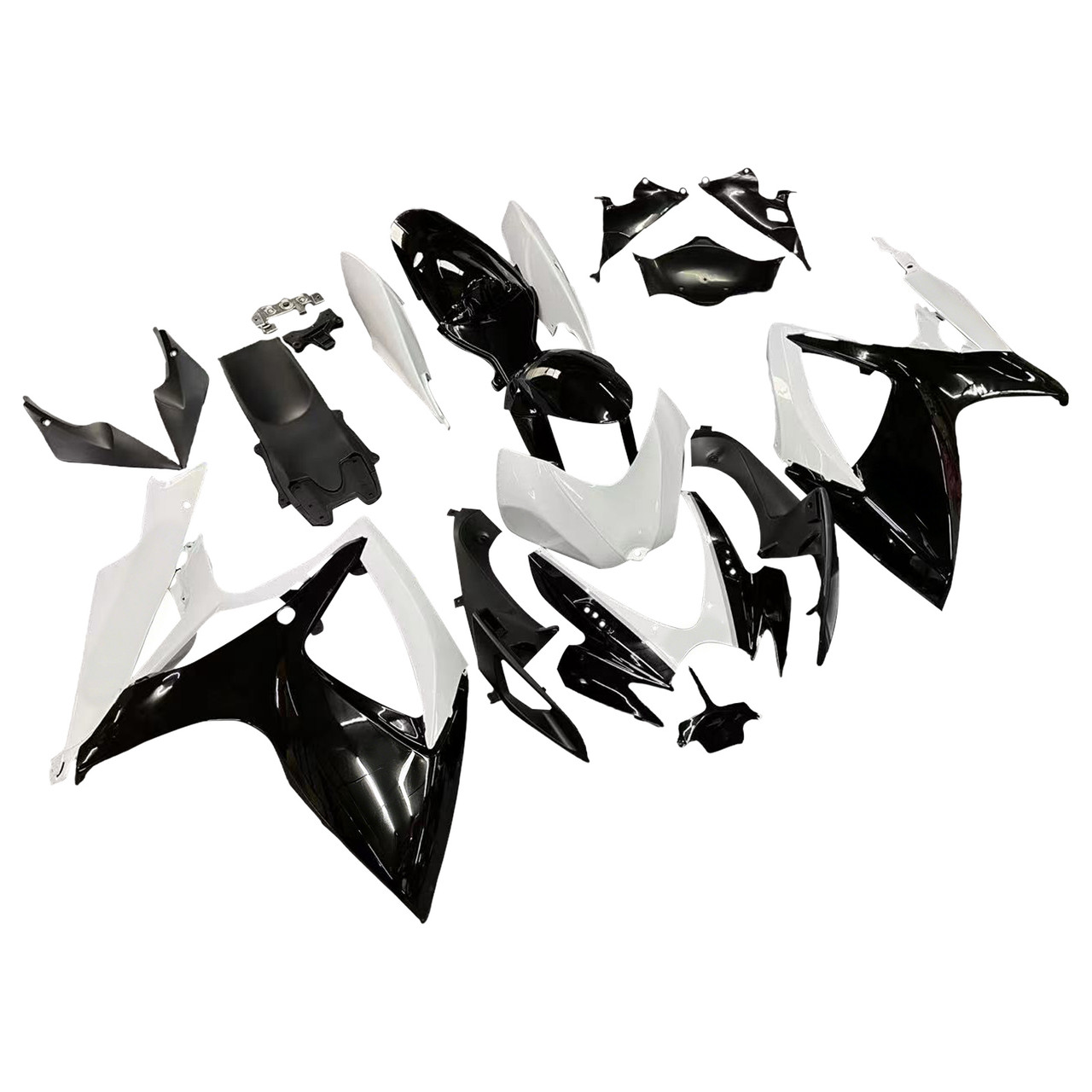 Amotopart Fairings Suzuki GSXR 600 750 Black & White GSXR Racing  (2006-2007)