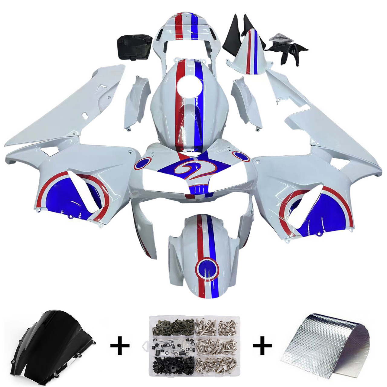 Amotopart Fairings Honda CBR 600 RR No.2 White Repsol Racing (2003-2004)