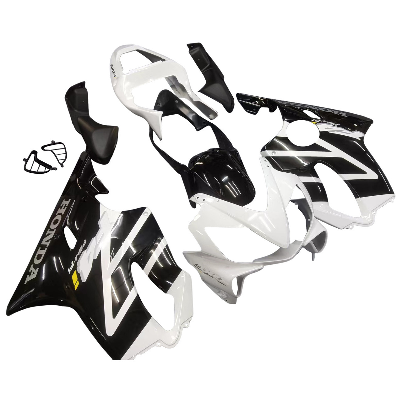 Amotopart Fairings Honda CBR600 F4i Black & White F4i Racing (2001-2003)