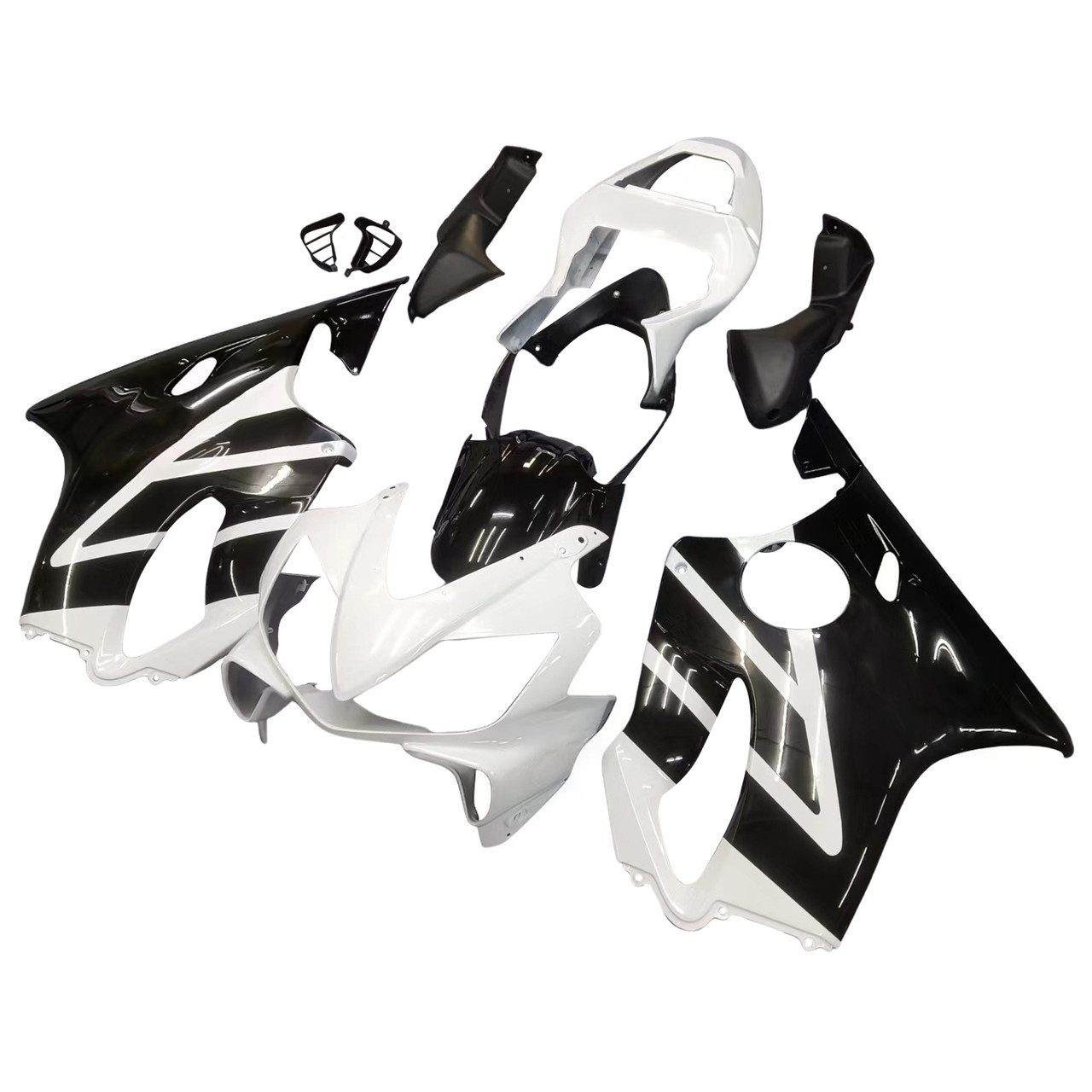 Amotopart Fairings Honda CBR600 F4i Black & White F4i Racing (2001-2003)