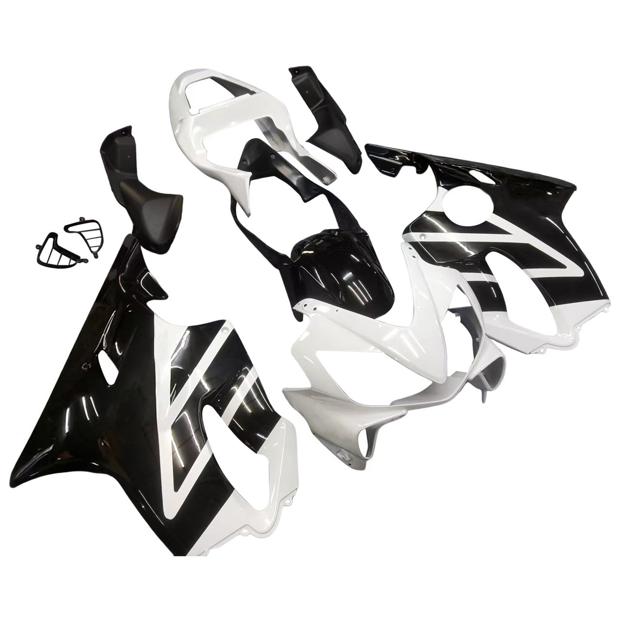 Amotopart Fairings Honda CBR600 F4i Black & White F4i Racing (2001-2003)