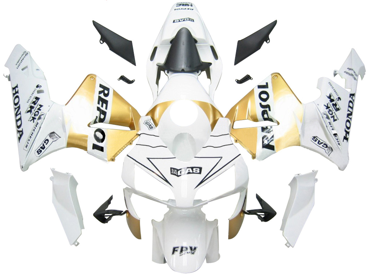 Fairings Honda CBR 600 RR White & Gold Repsol Racing (2003-2004)