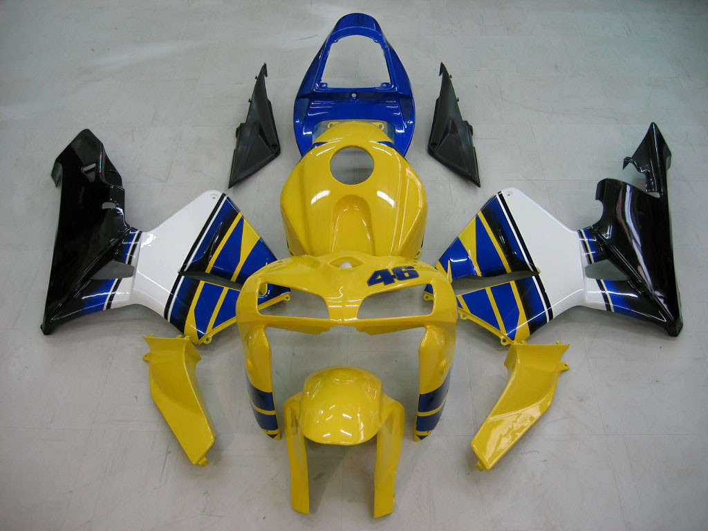 Amotopart Fairings Honda CBR 600 RR Yellow No.46 Azzurro Racing (2005-2006)