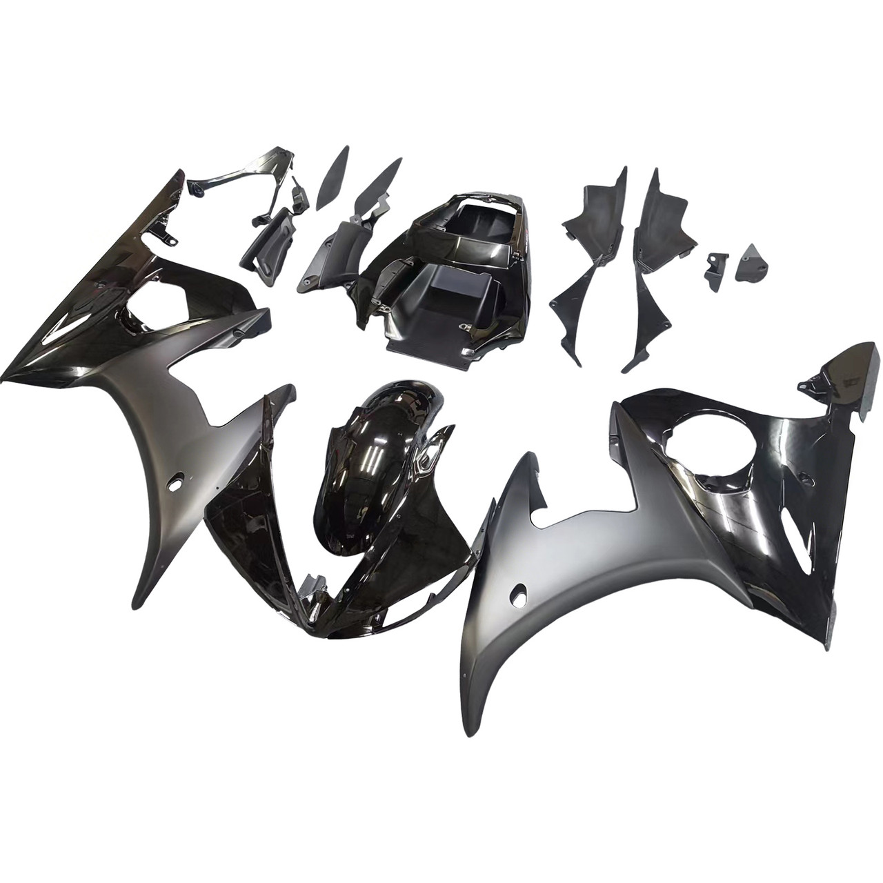 Amotopart Fairings Yamaha YZF-R6 Contrast Black  R6 Racing (2003-2005)