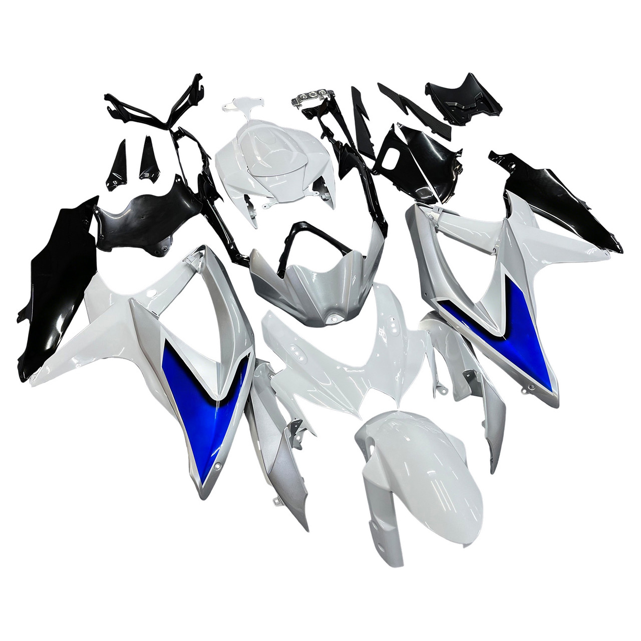 Amotopart Fairings Suzuki GSXR 600 750 Silver White GSXR Racing  (2008-2010)