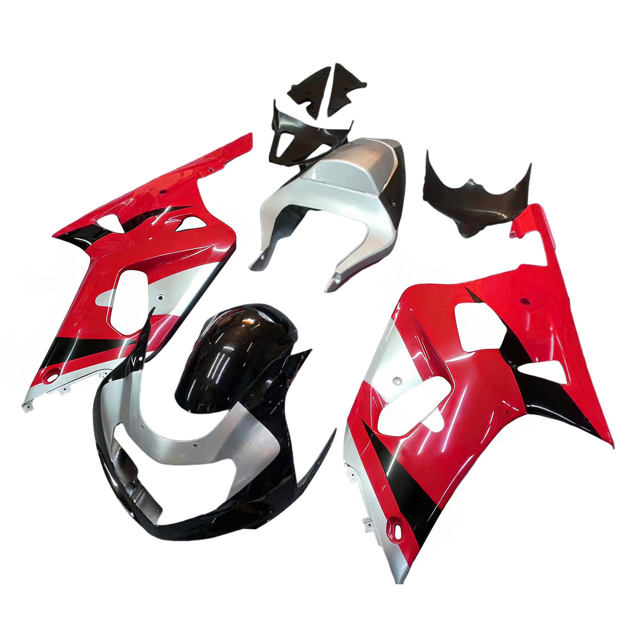 Amotopart Fairings Suzuki GSXR 600 Red & Silver GSXR Racing  (2001-2003)