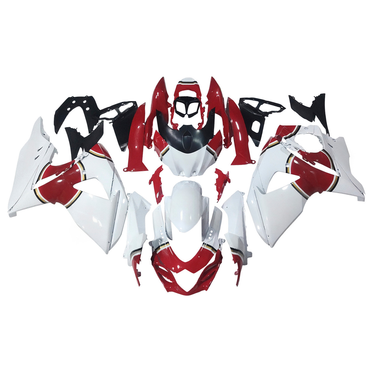 Amotopart Fairings Suzuki GSXR 1000 White & Red Lucky Strike Racing  (2009-2016)