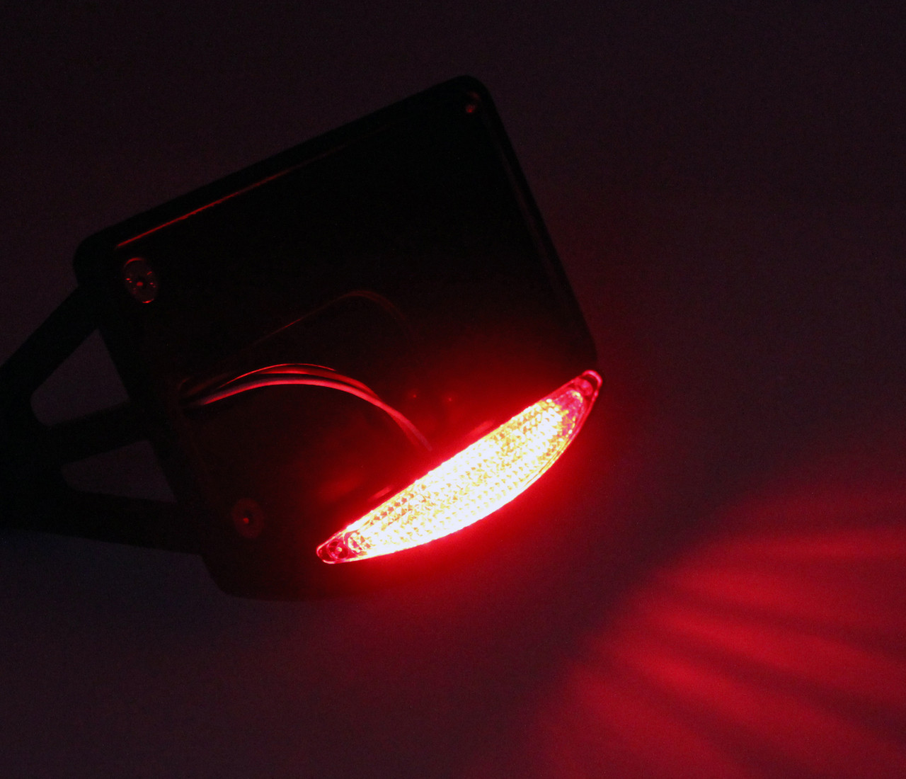 Side Mount Black License Plate LED Tail brake light For Harley Davidson and Custom Bikes with 1" Rear Axle