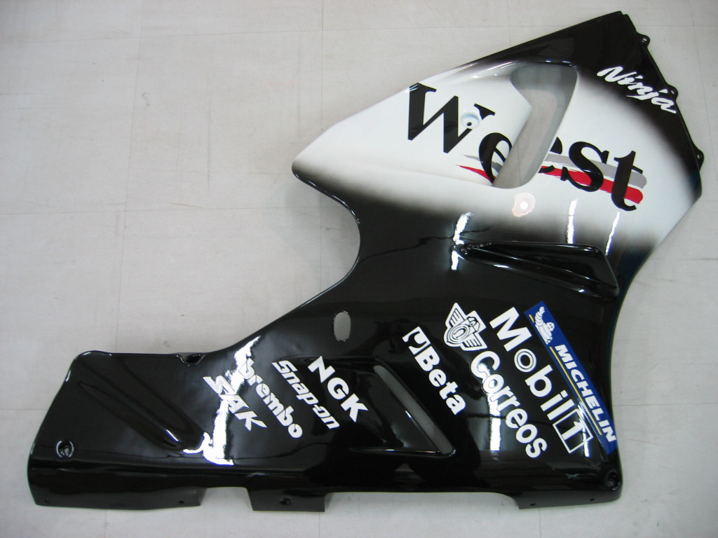アナザー Amotopart Fairings Kawasaki ZX12R Black White West Racing (2000