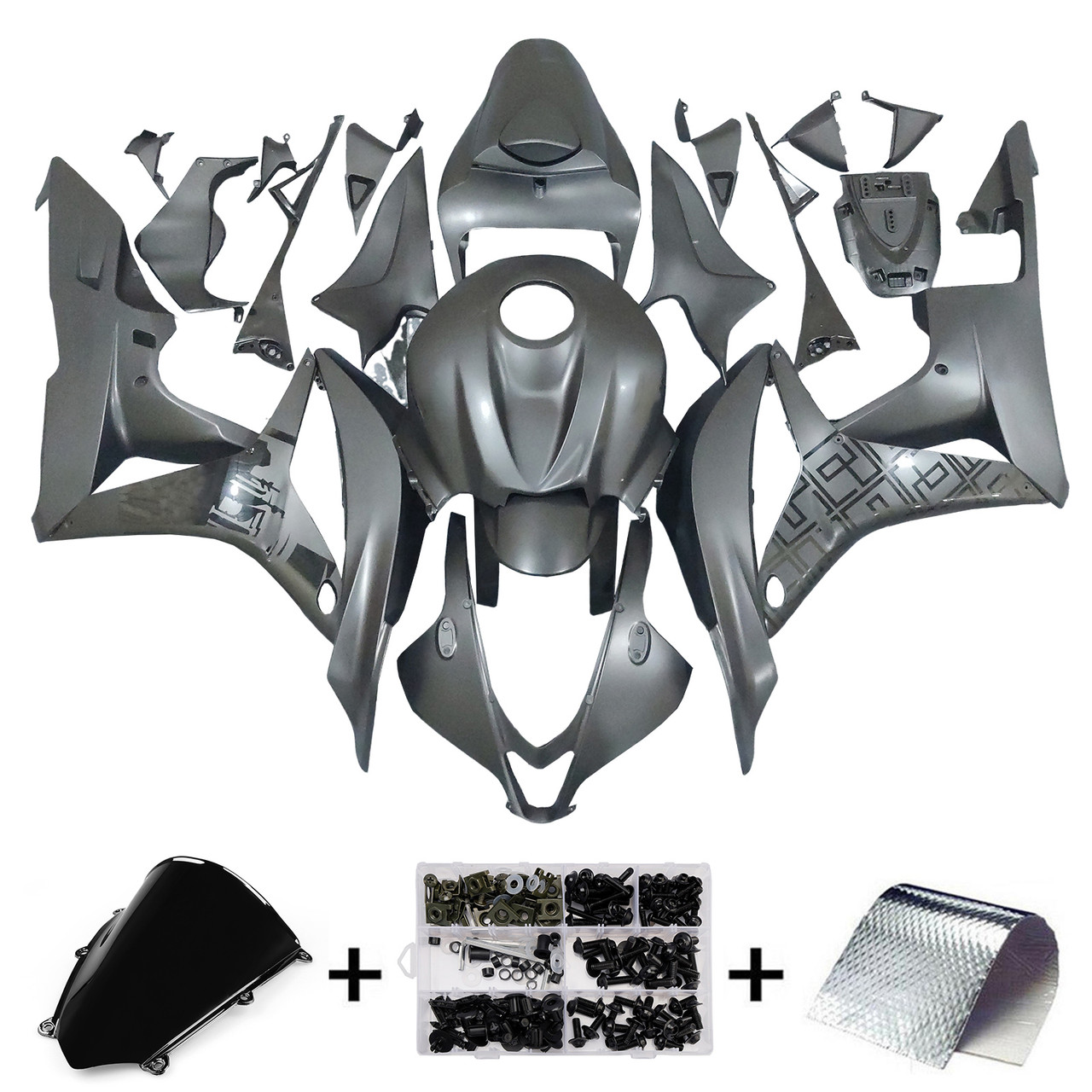 Amotopart Fairings Honda CBR 600 RR Matte Black Honda Racing (2007-2008)