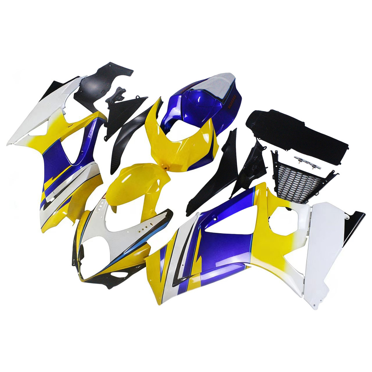Amotopart Fairings Suzuki GSXR 1000 Yellow Blue Alstare Corona Racing  (2007-2008)