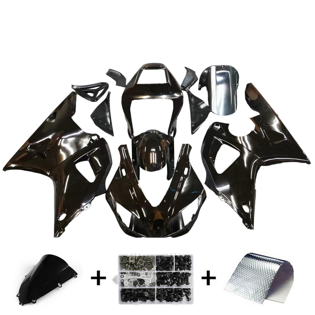 Amotopart Fairings Yamaha YZF-R1 Black R1 Racing (1998-1999)