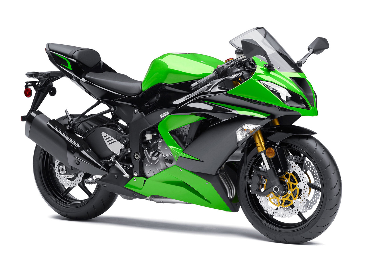 Amotopart Fairings Plastics Kawasaki ZX6R 636 Green Black Ninja Racing (2013-2018)