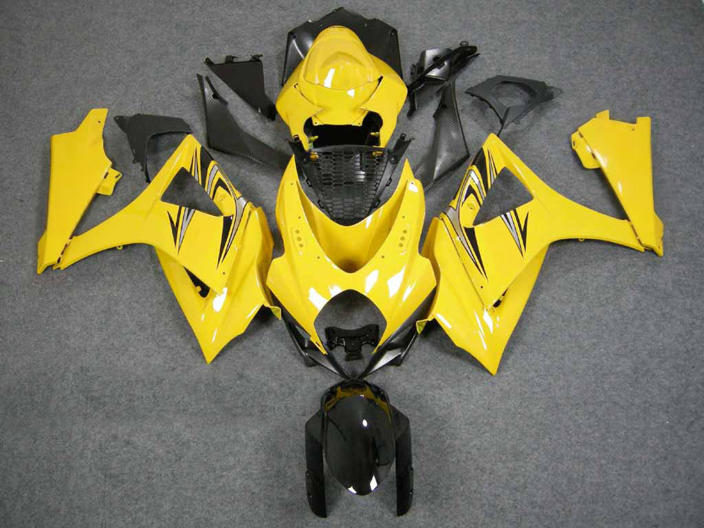 Amotopart Fairings Suzuki GSXR 1000 Yellow Black GSXR Racing (2007-2008)