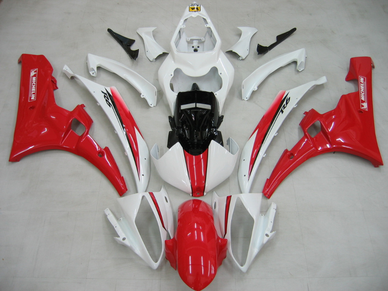 Fairings Yamaha YZF-R6 White Red Michelin  R6 Racing (2006-2007)