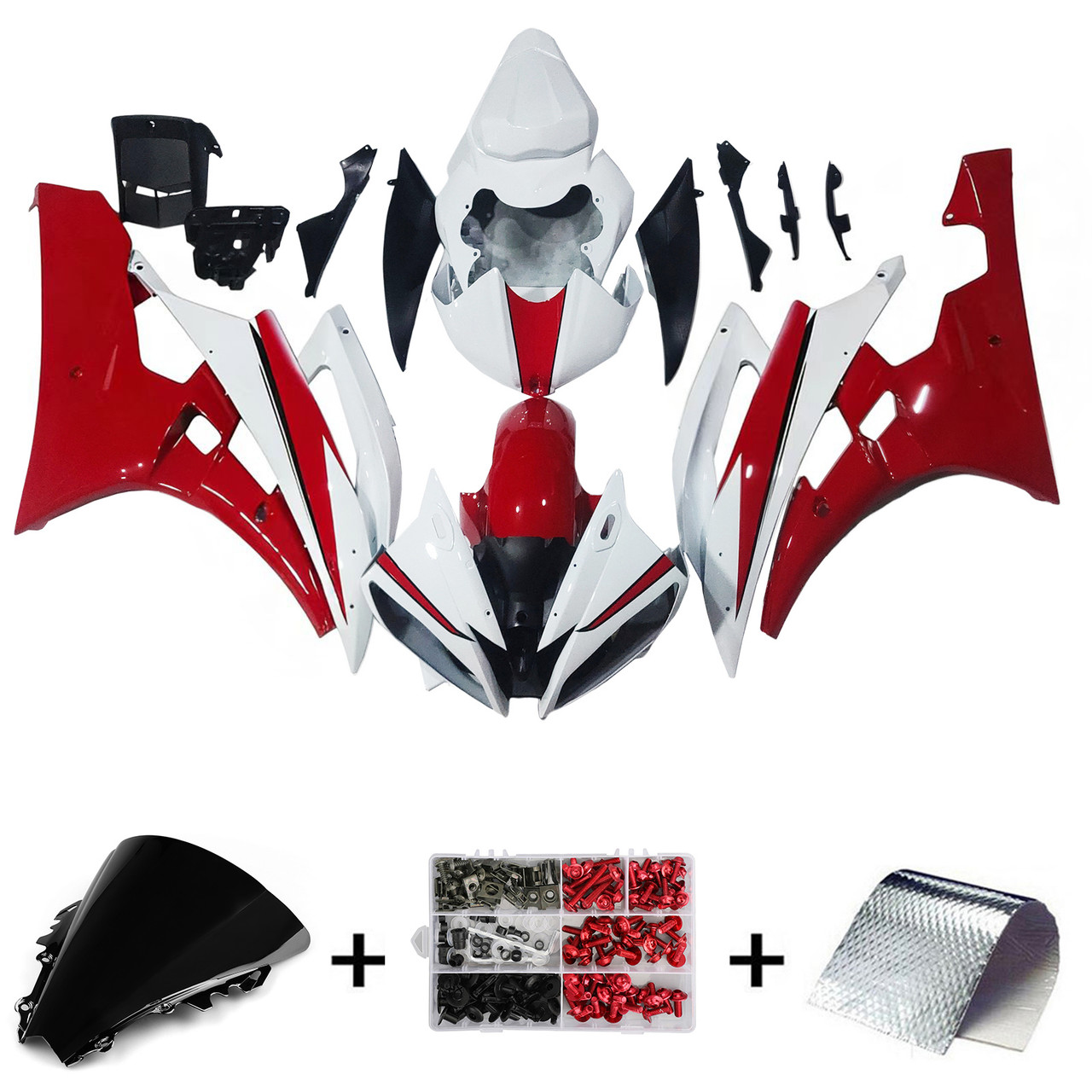 Amotopart Fairings Yamaha YZF-R6 White Red Michelin  R6 Racing (2006-2007)