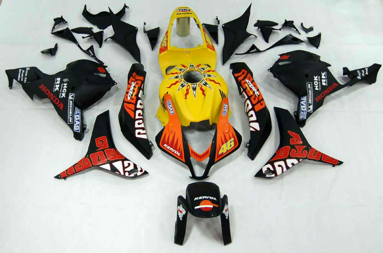 Fairings Honda CBR 600 RR Yellow & Black Valentino Rossi Moto Racing (2009-2012)