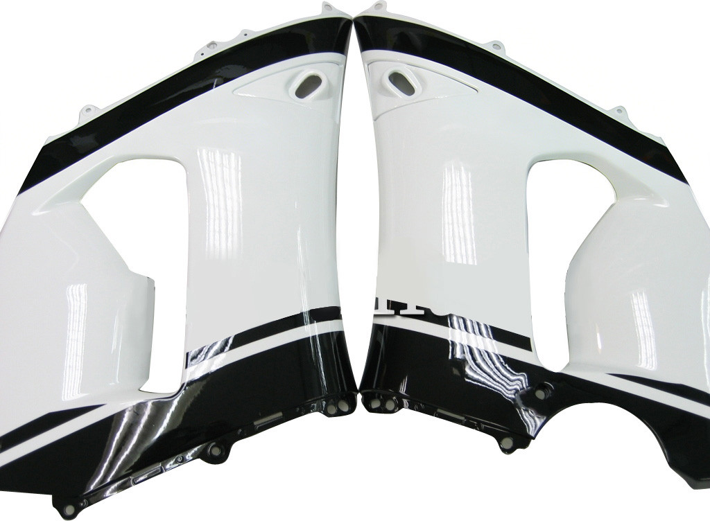 Amotopart Fairings Kawasaki ZX6R 636 White Black elf ZX6R Racing  (2005-2006)