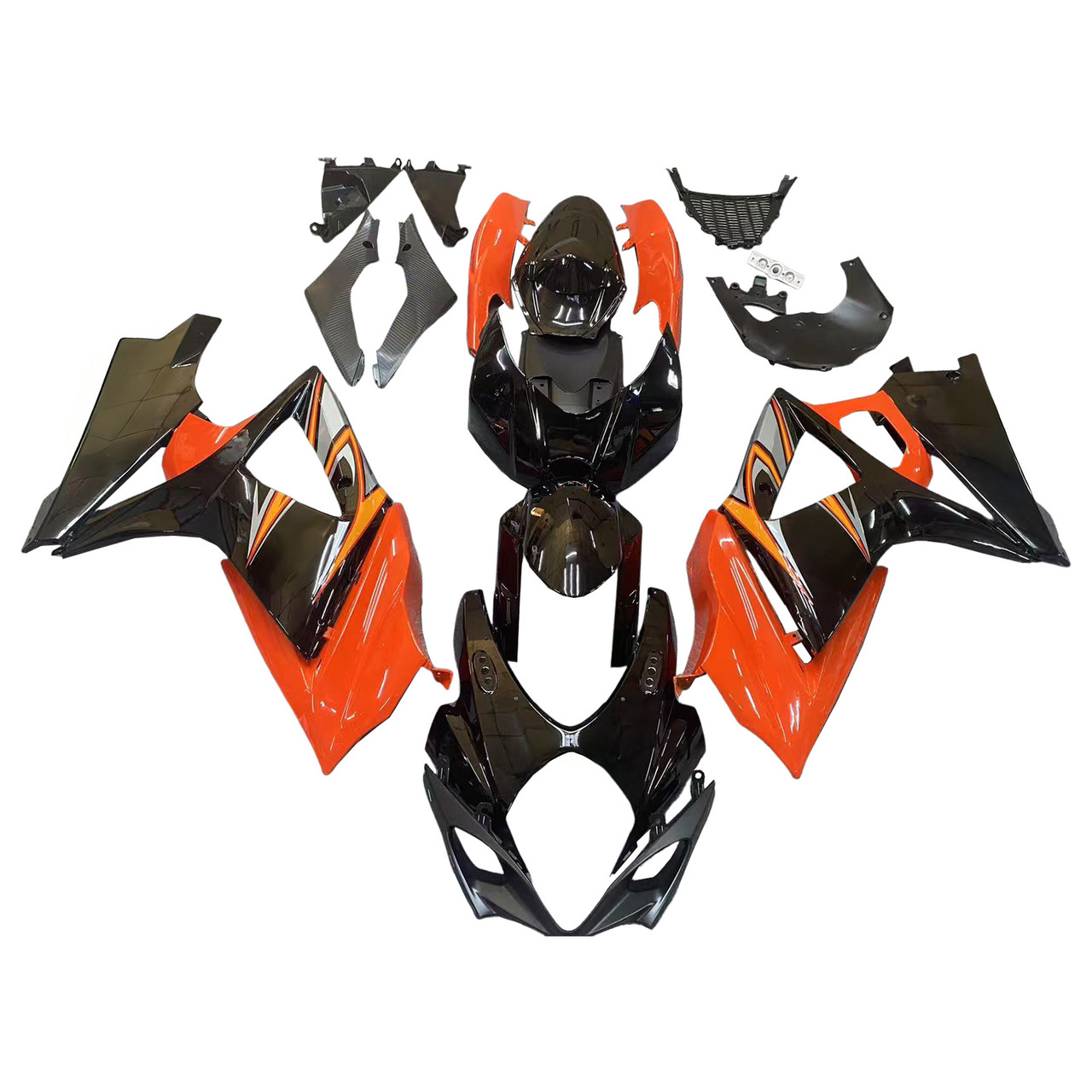 Amotopart Fairings Suzuki GSXR 1000 Black & Orange GSXR Racing